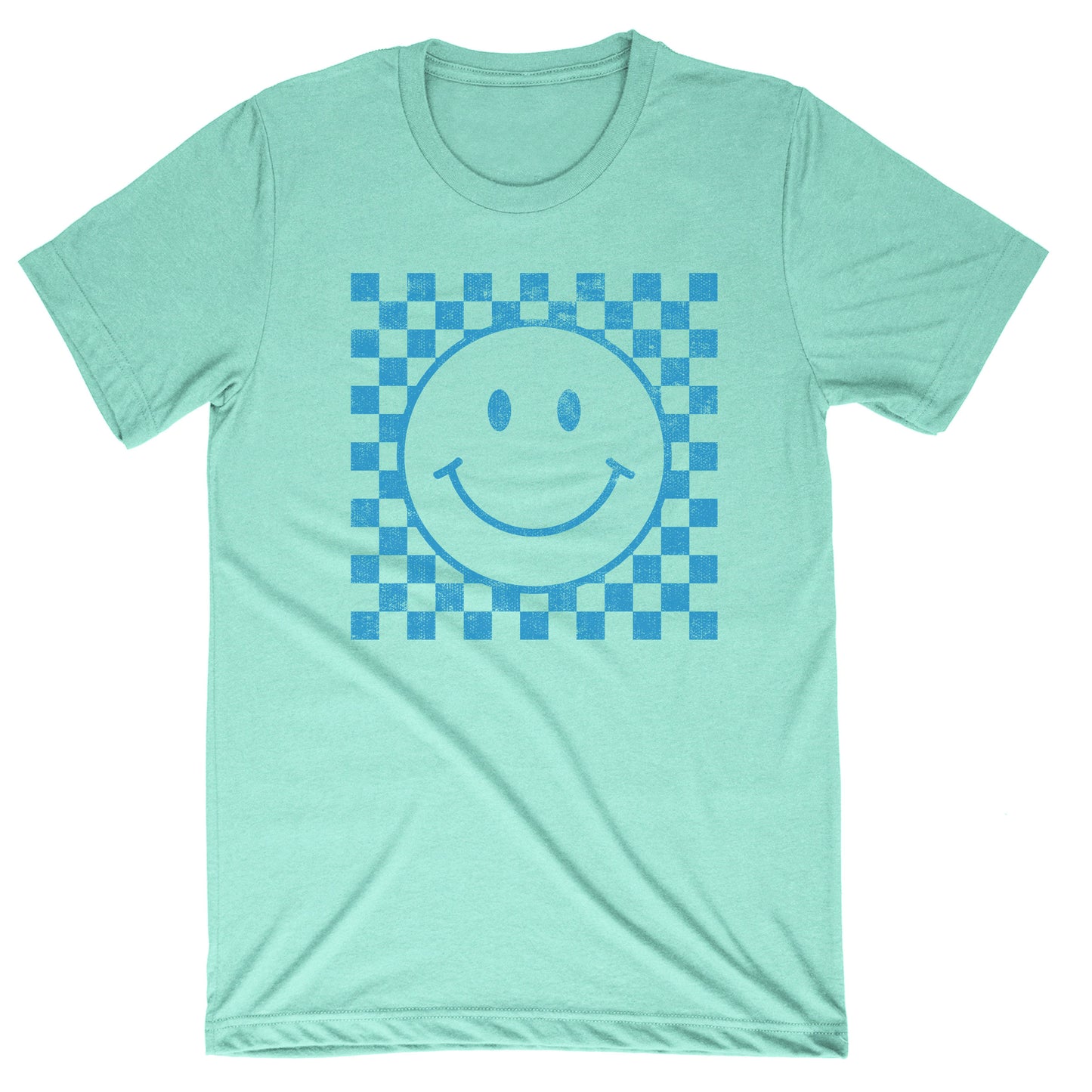 Blue Check Smiley Tee
