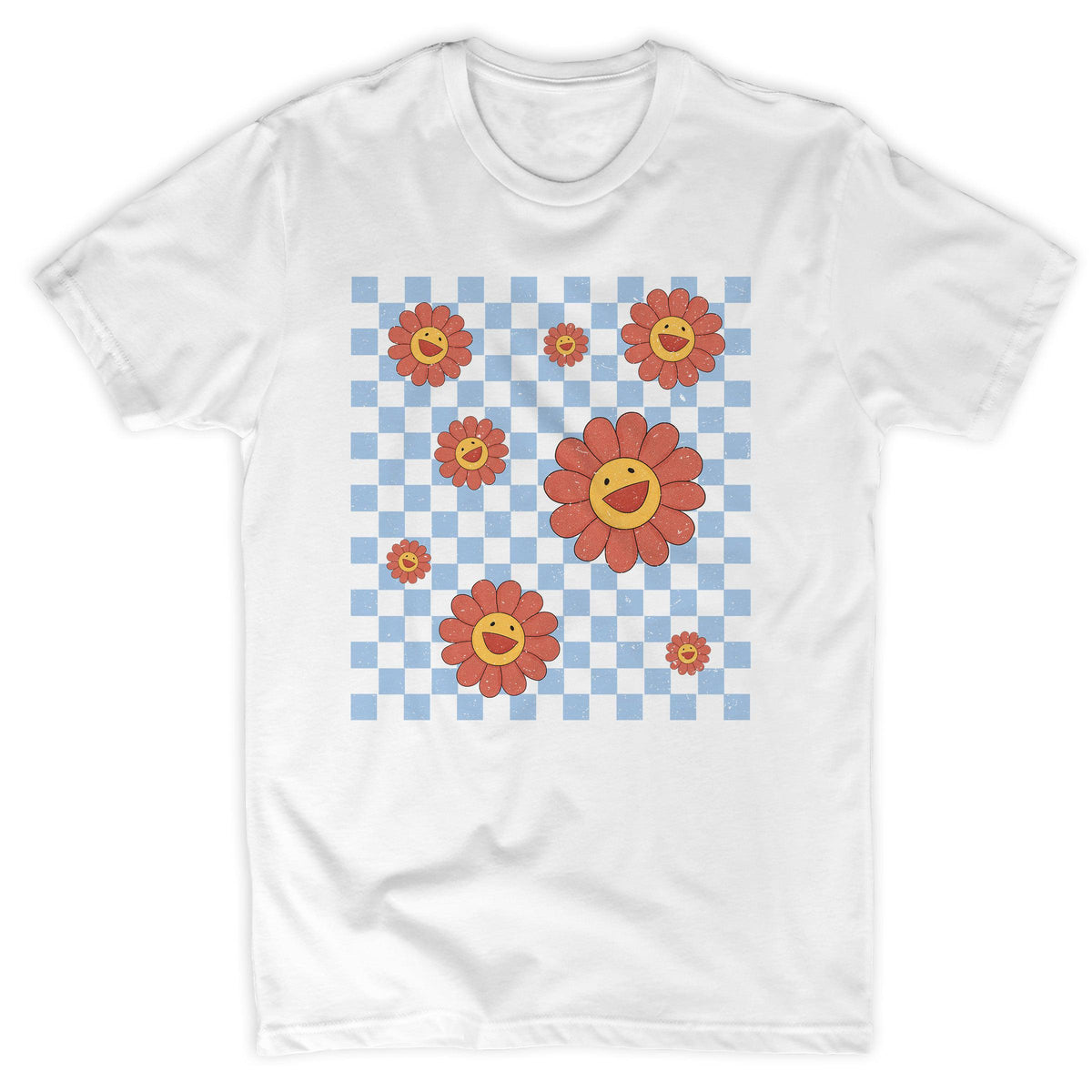 Checkered Smiling Daisies Tee