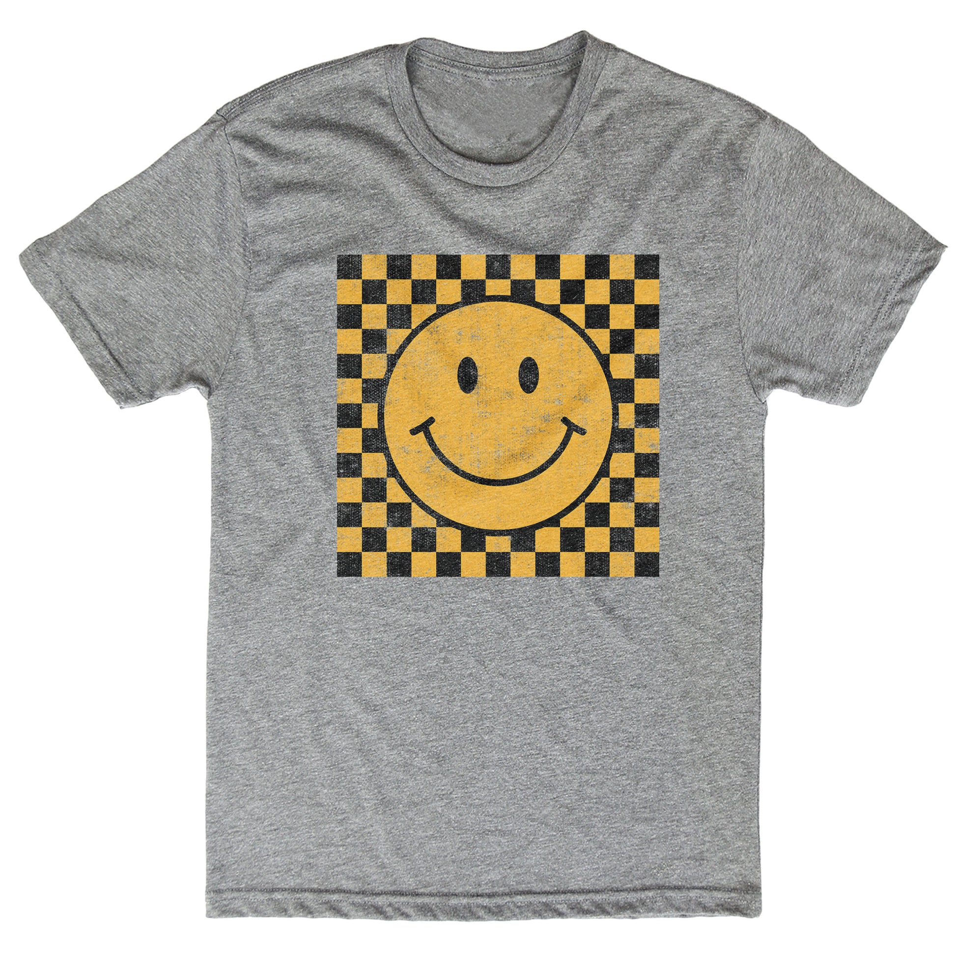 Yellow Check Smiley Tee