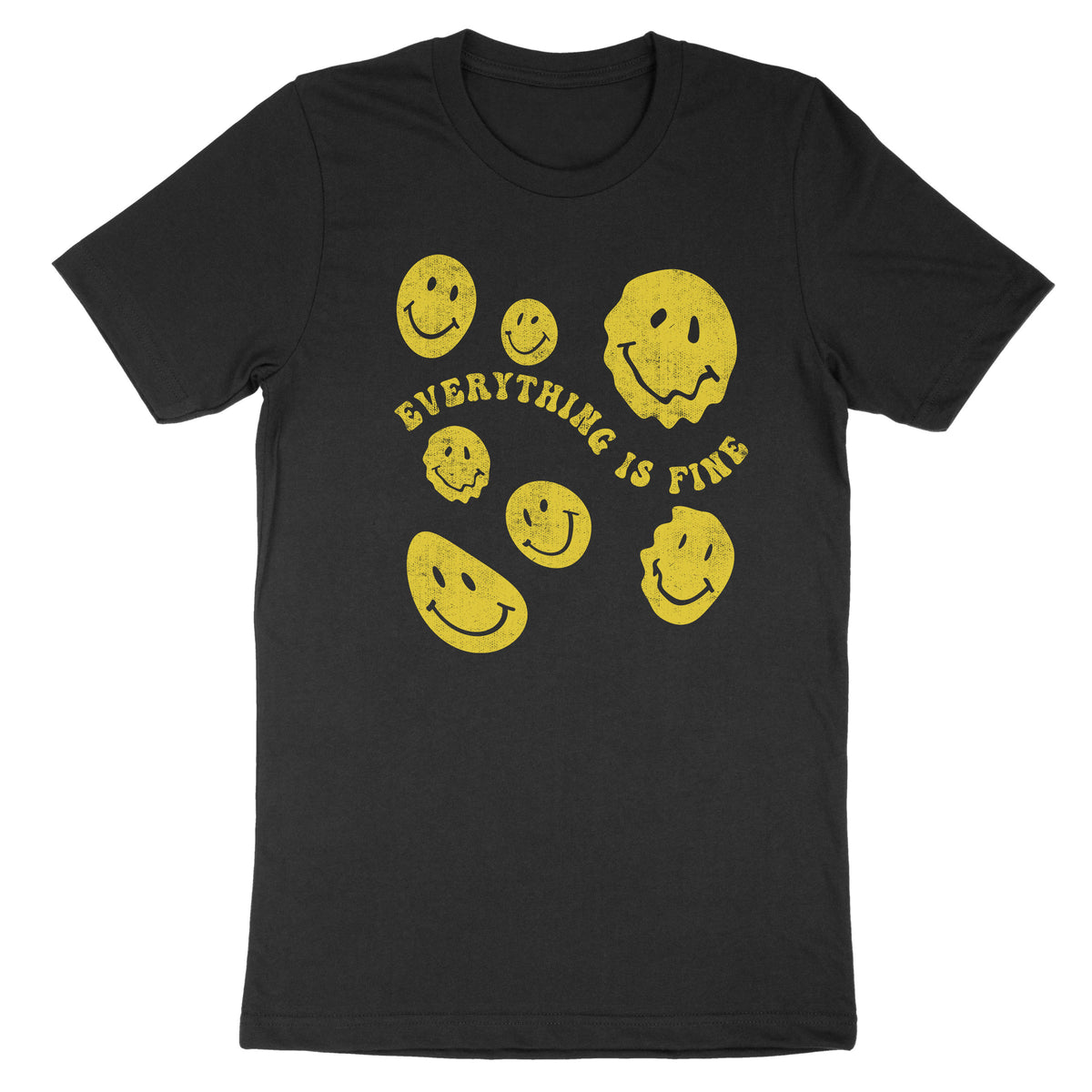 Everything Is Fine Melting Smilies Tee