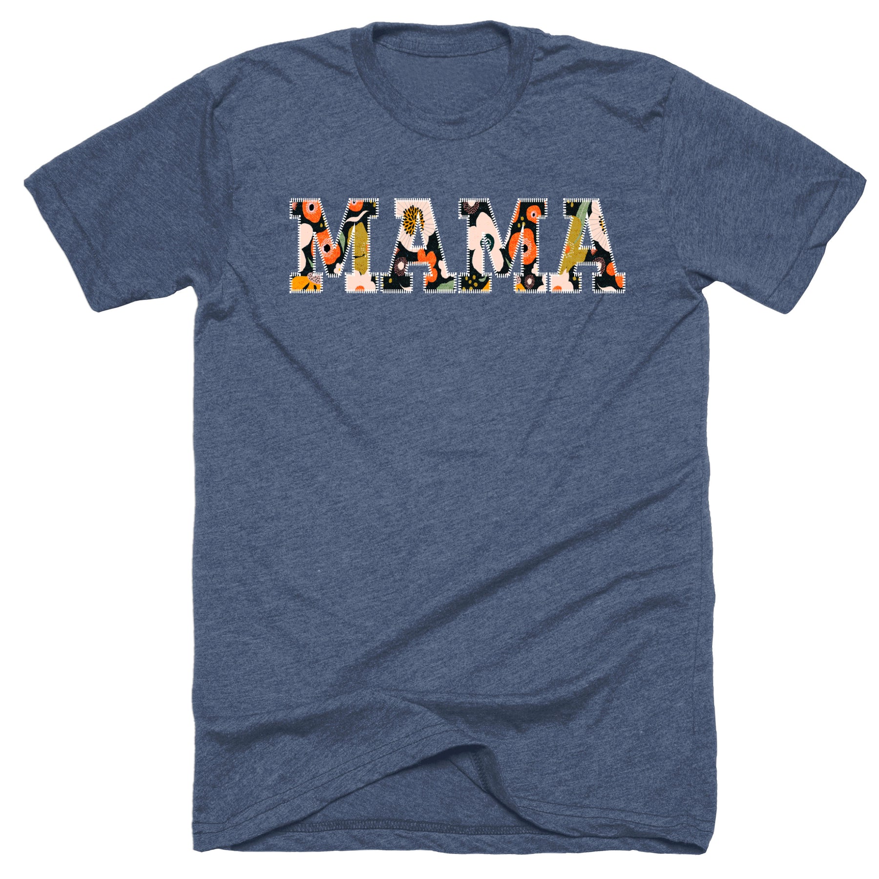 Mama Floral Stitched Letter Tee