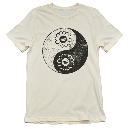 Distressed Yin Yang Flower Tee