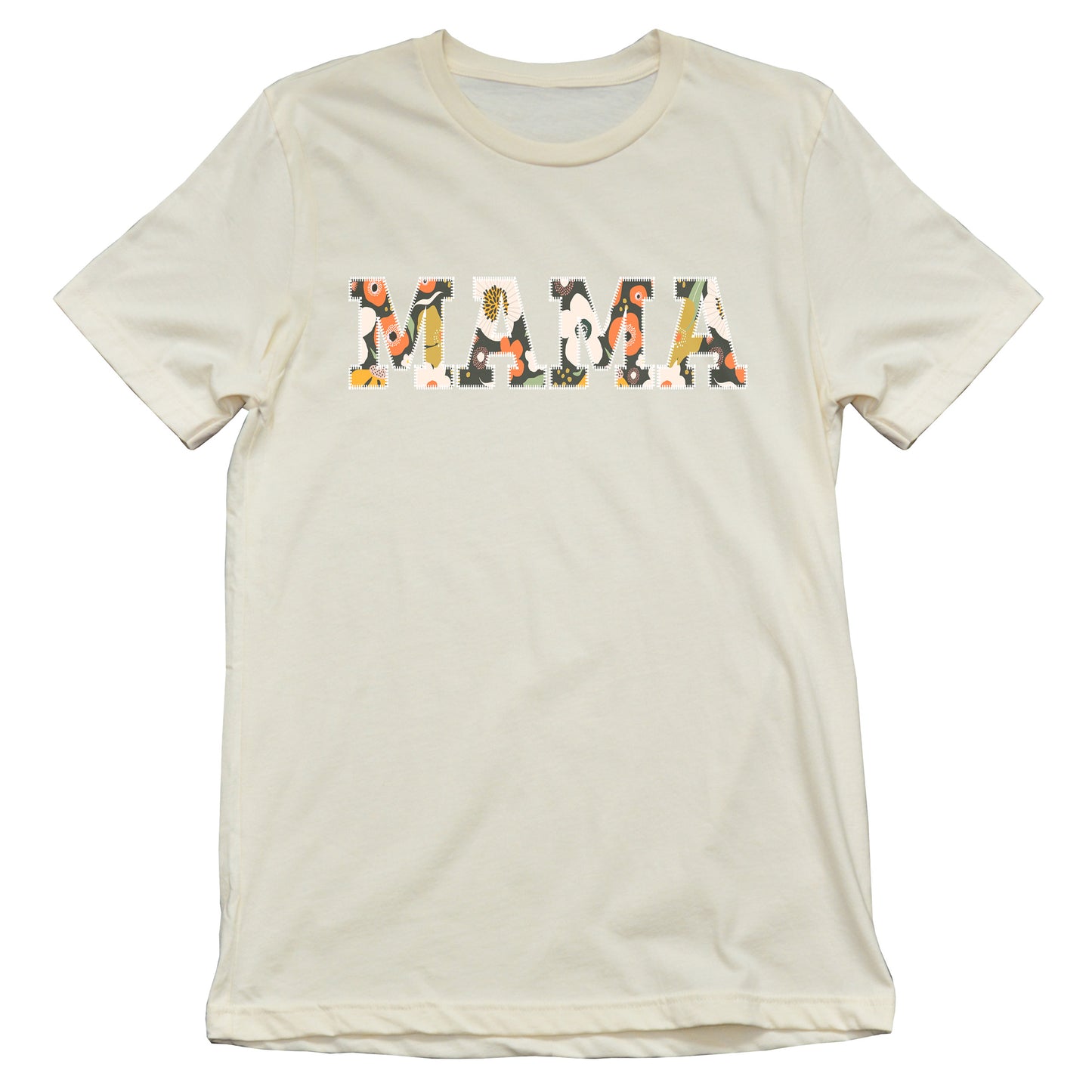 Mama Floral Stitched Letter Tee